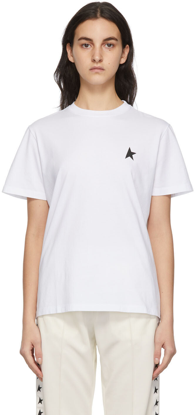 

Белая футболка с логотипом Star Golden Goose
