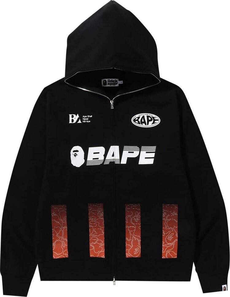 

Худи BAPE Soccer Game Graphic Relaxed Fit Full Zip Hoodie 'Black', черный