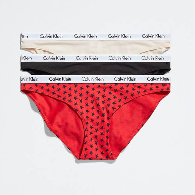 

Набор трусов Calvin Klein Star Carousel Cotton, 3 предмета, красный/черный/белый