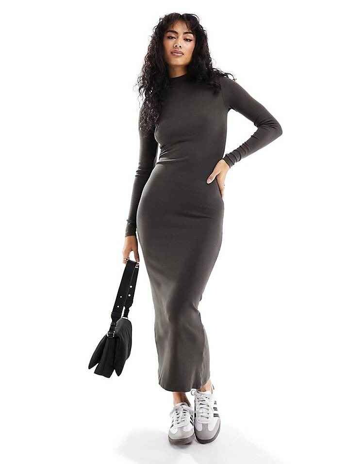 

Платье Pull&Bear Long Sleeved High Neck Maxi, хаки