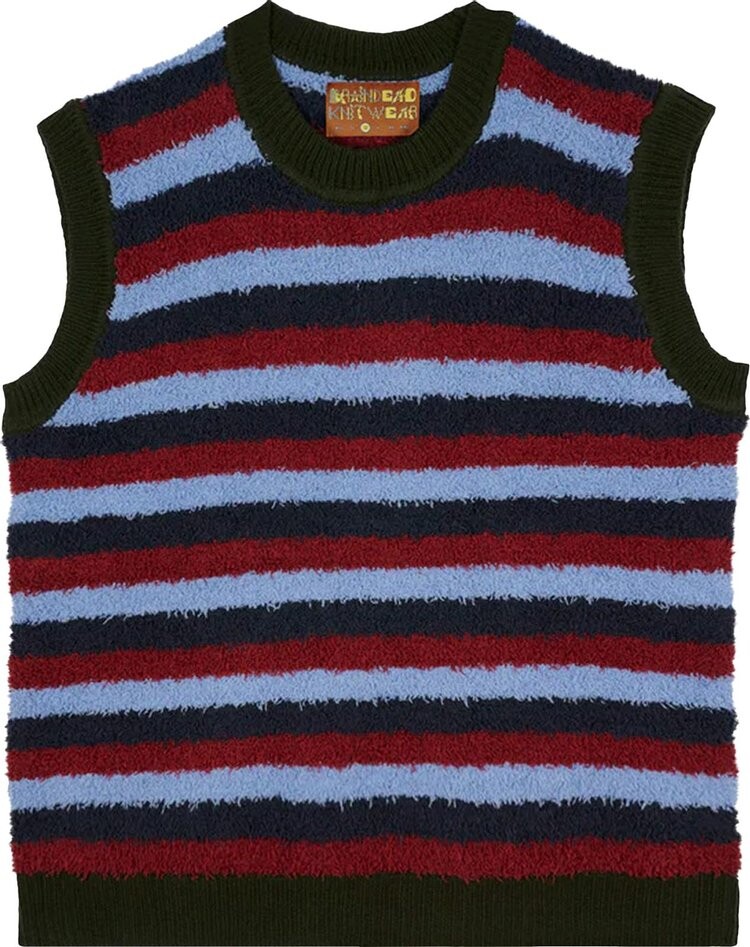 

Жилет Brain Dead Teddy Fur Striped Vest 'Blue Multicolor', синий