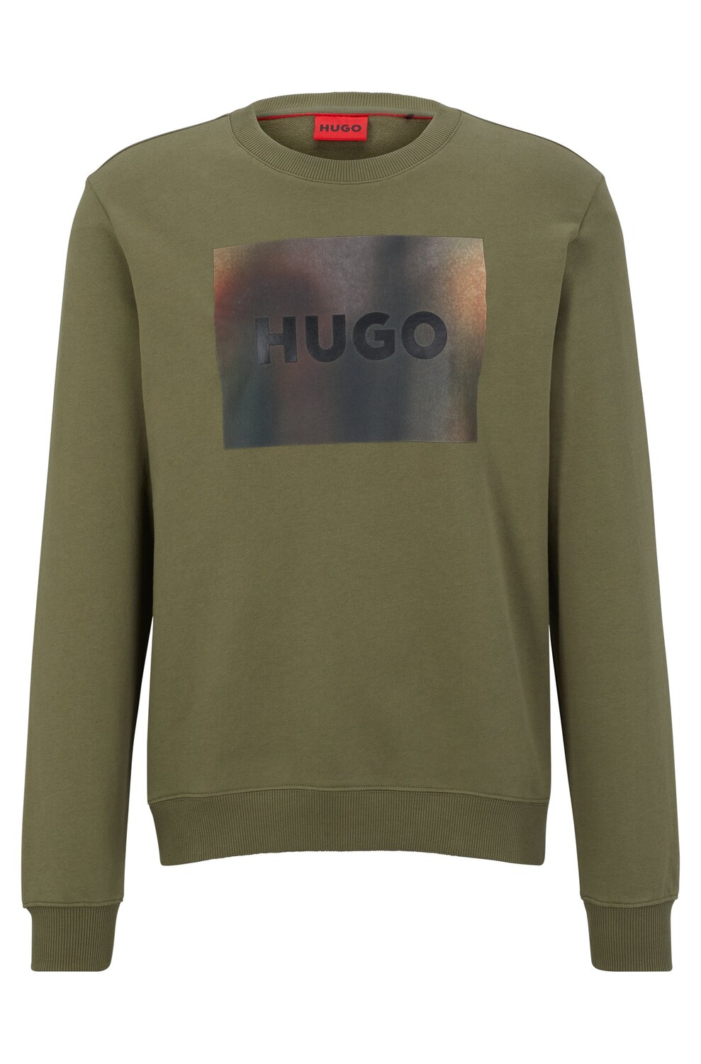 

Свитшот Hugo Boss Cotton-terry Regular-fit With Box-print Logo, хаки