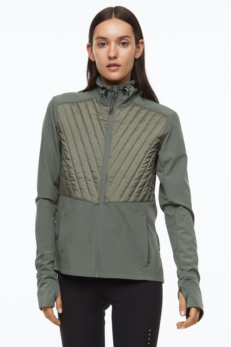 

Куртка для бега DryMove H&M, темно-зеленый хаки
