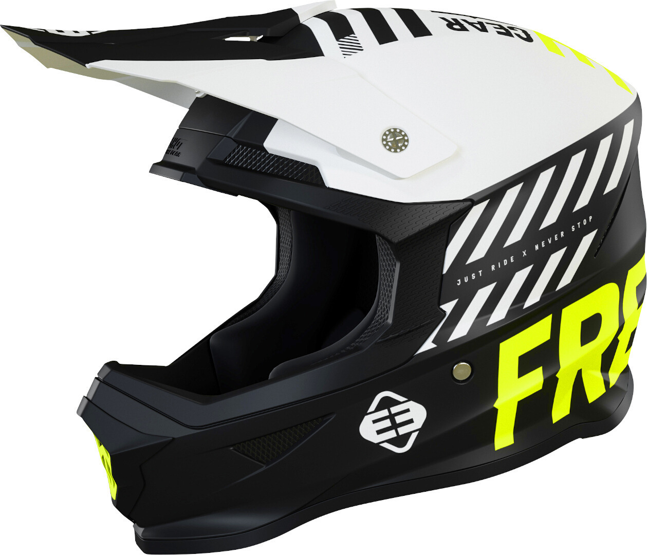Шлем Freegun XP4 Danger для мотокросса, черный/белый/желтый шлем freegun xp4 maniac для мотокросса черный желтый красный