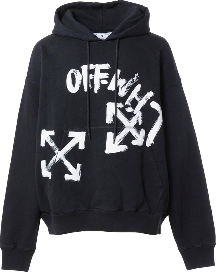 

Худи Off-White Paint Script Skate Hoodie 'Black/White', черный