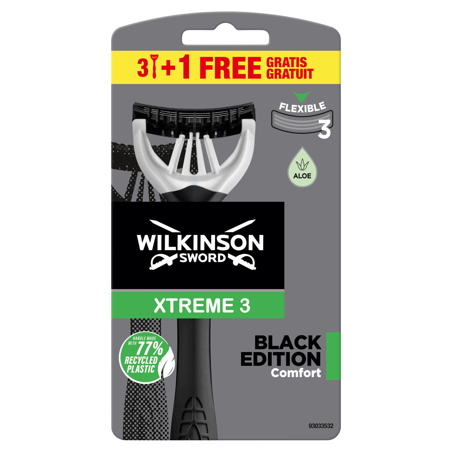 цена Wilkinson Sword Xtreme3 Silver Edition одноразовые бритвы, 4 шт.