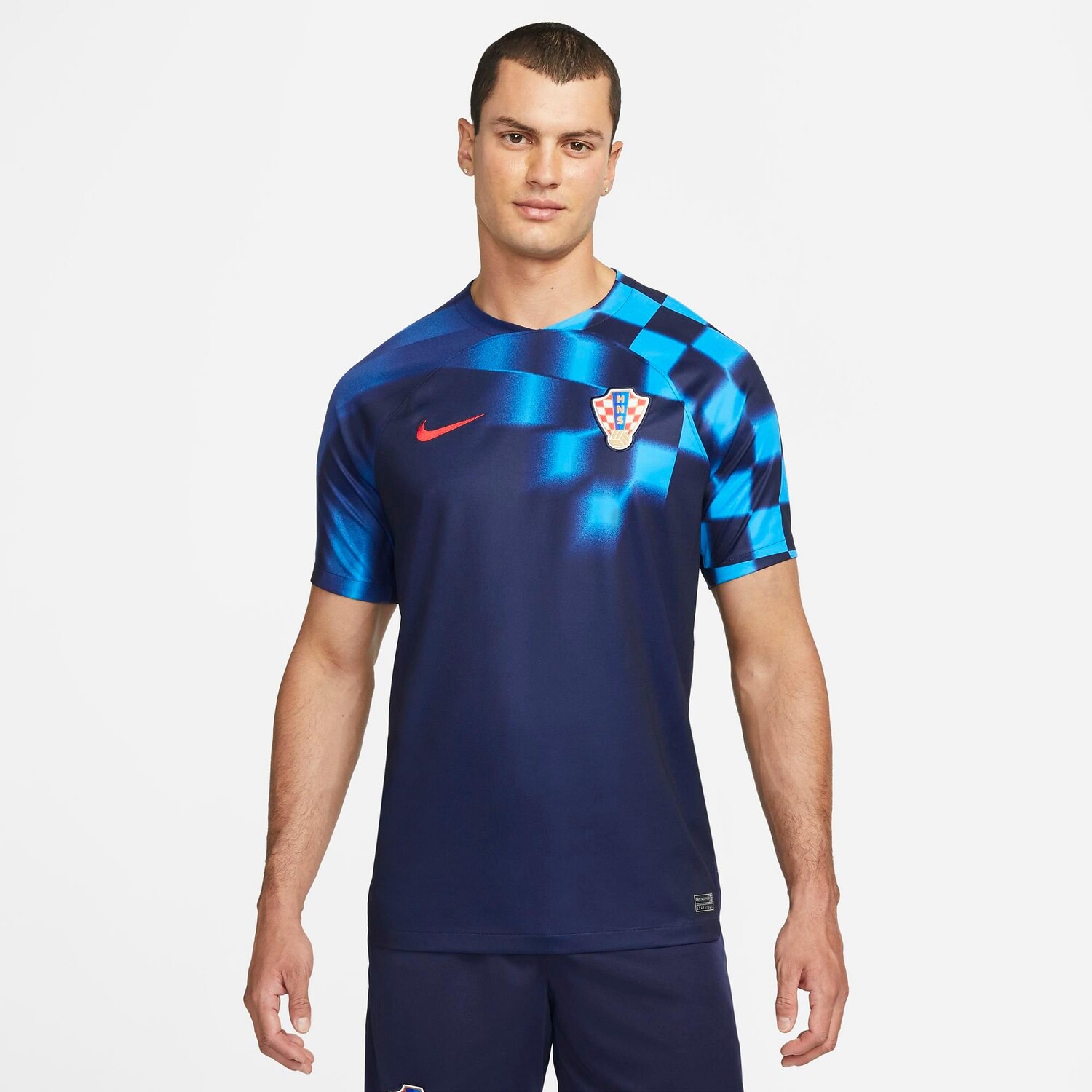 

Мужская футболка Nike Croatia Soccer Dri-FIT 2022-23 Stadium Away, синий