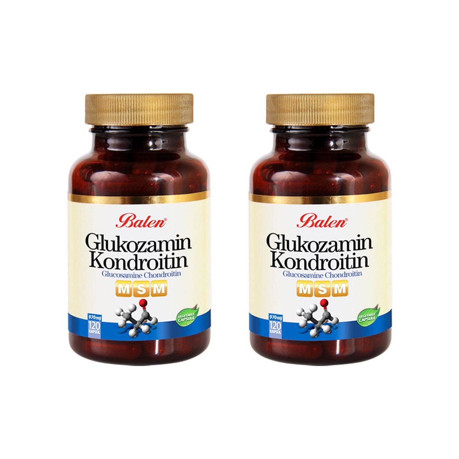 цена Активная добавка глюкозамин Balen Chondroitin Msm, 120 капсул, 970 мг, 2 штуки