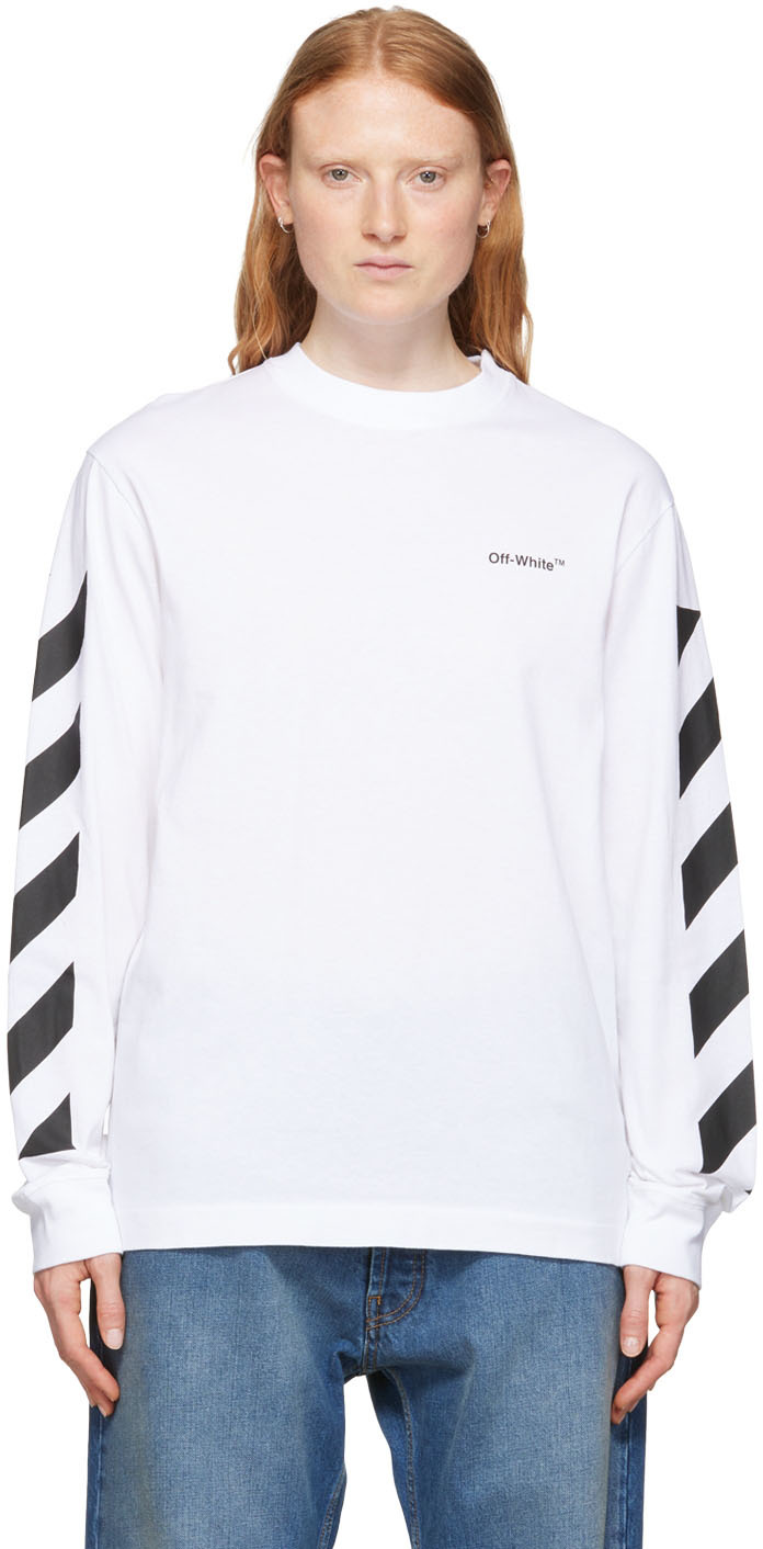 

Белая футболка с длинным рукавом Diag Arrow Off-White