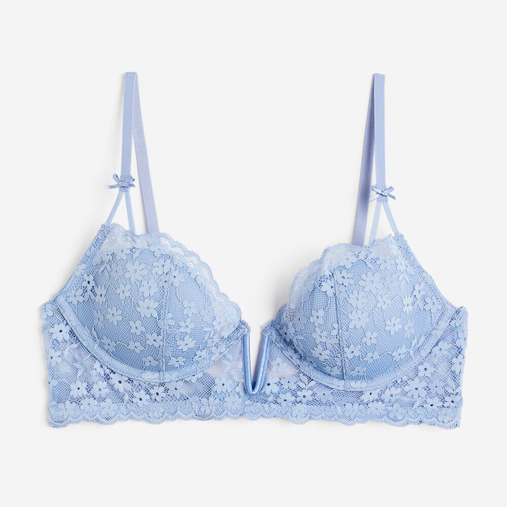 

Бюстгальтер H&M Padded Underwire Lace, синий