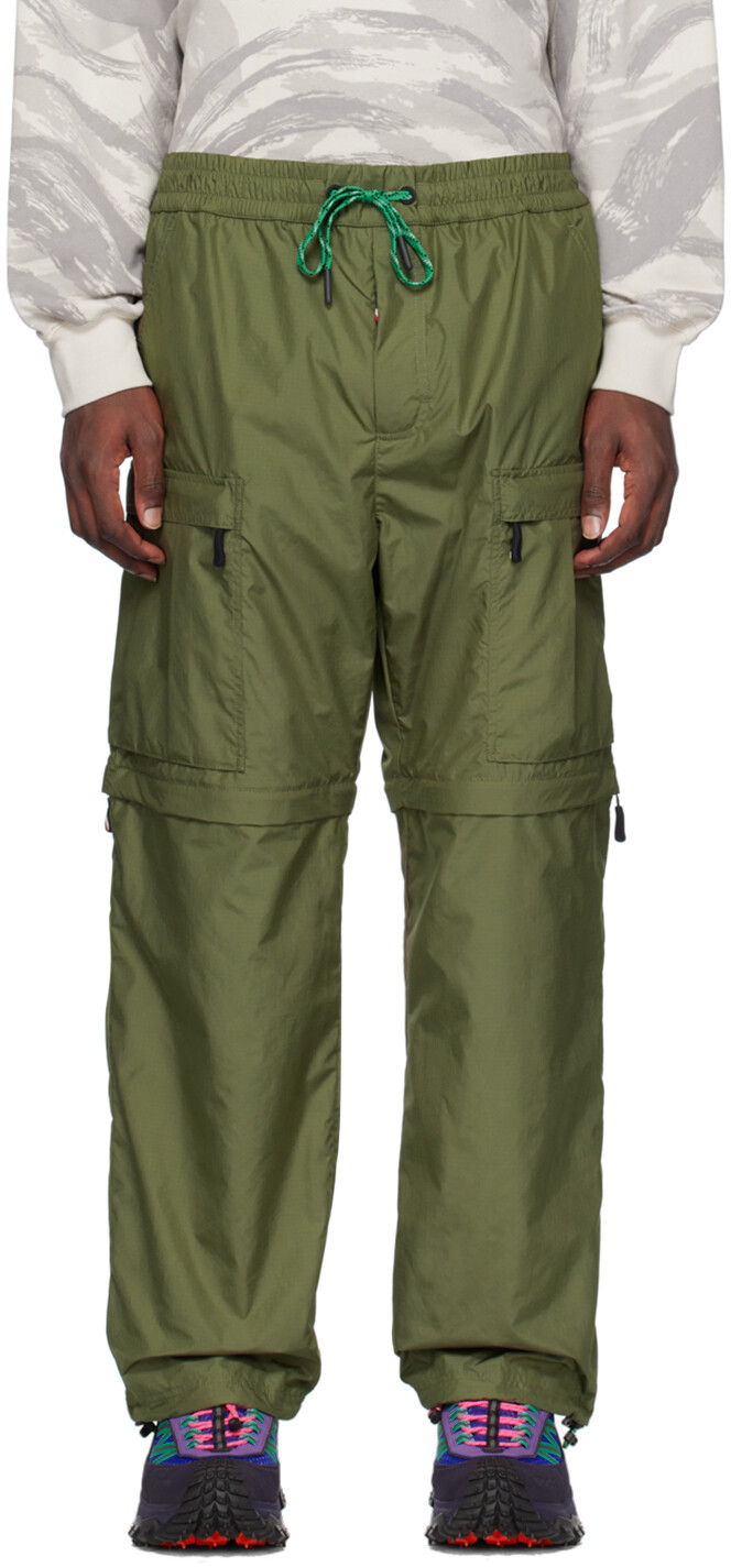 

Брюки-карго цвета хаки с молнией Moncler Grenoble