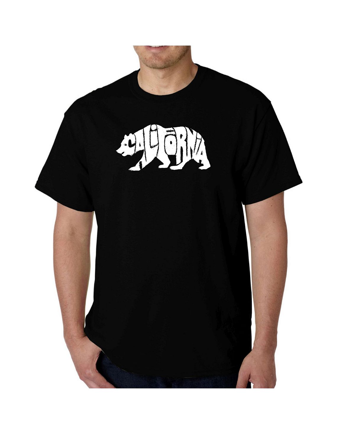 Мужская футболка word art - калифорнийский медведь LA Pop Art, черный мужская футболка медведь l черный
