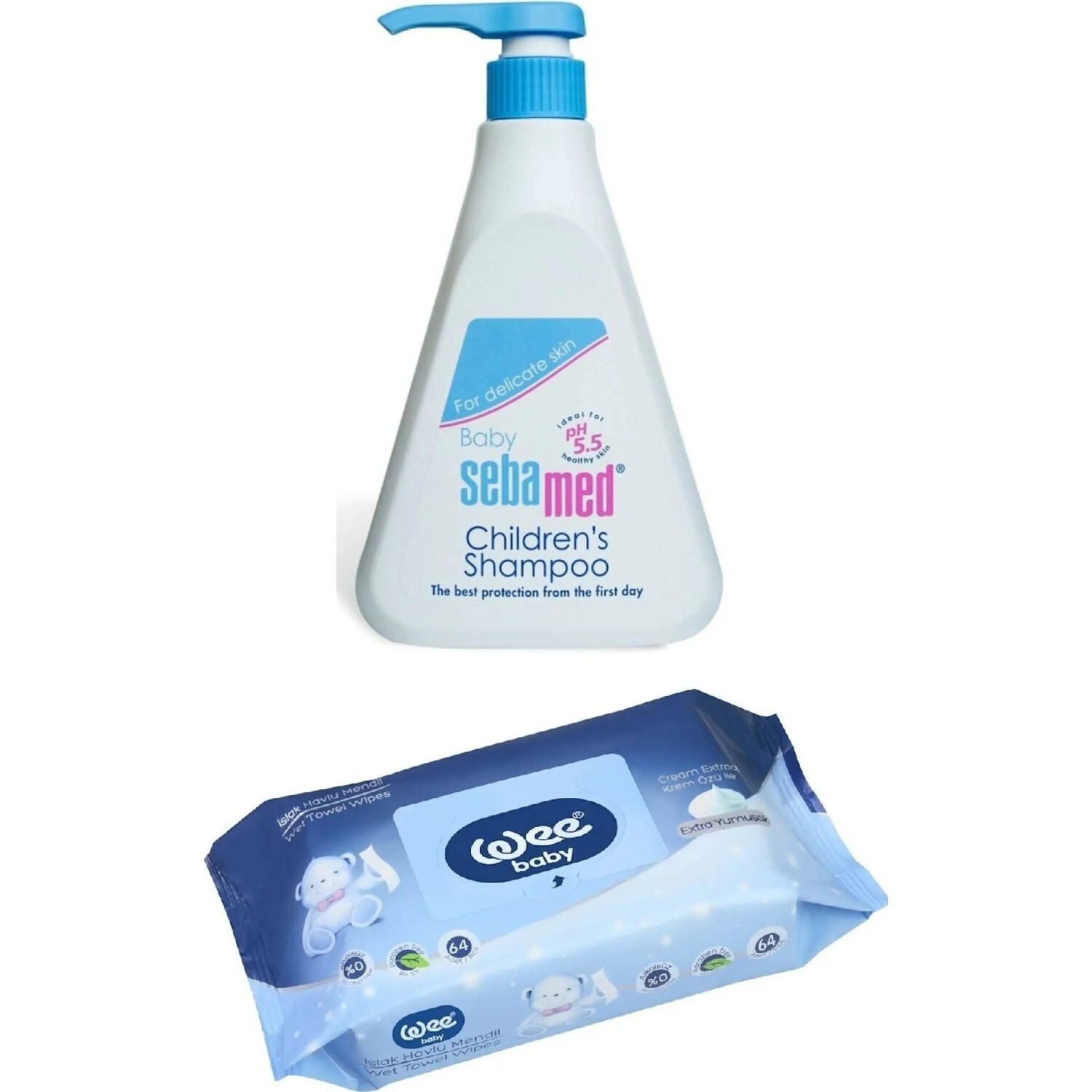 

Детский шампунь Sebamed Baby, 500 мл + Влажные салфетки Wee Baby, 64 листа