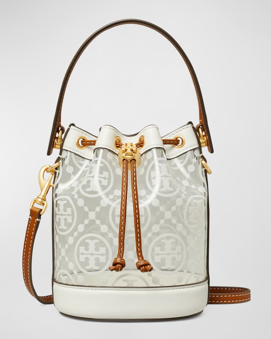 

Миниатюрная прозрачная сумка-мешок T с монограммой Tory Burch