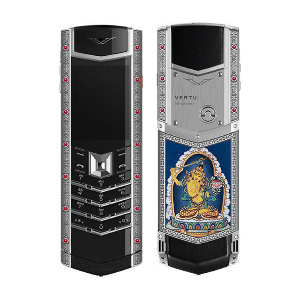 Мобильный телефон Vertu Signature V ThangKa Pure Silver, Manjushri,  черный/серебро