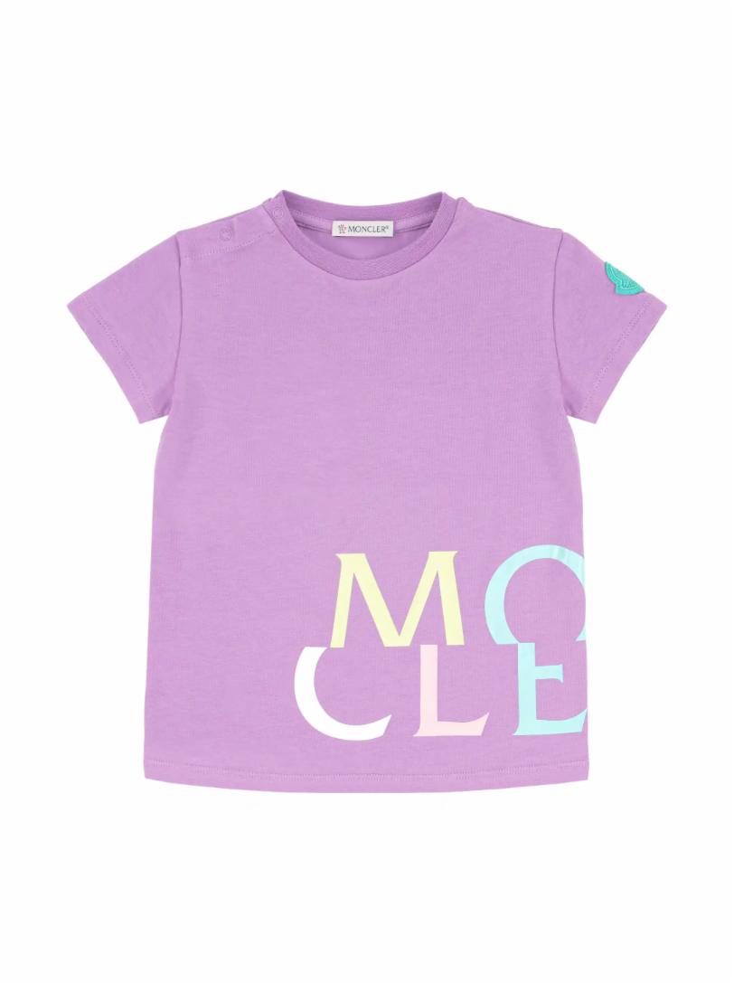 Хлопковая футболка с логотипом Moncler