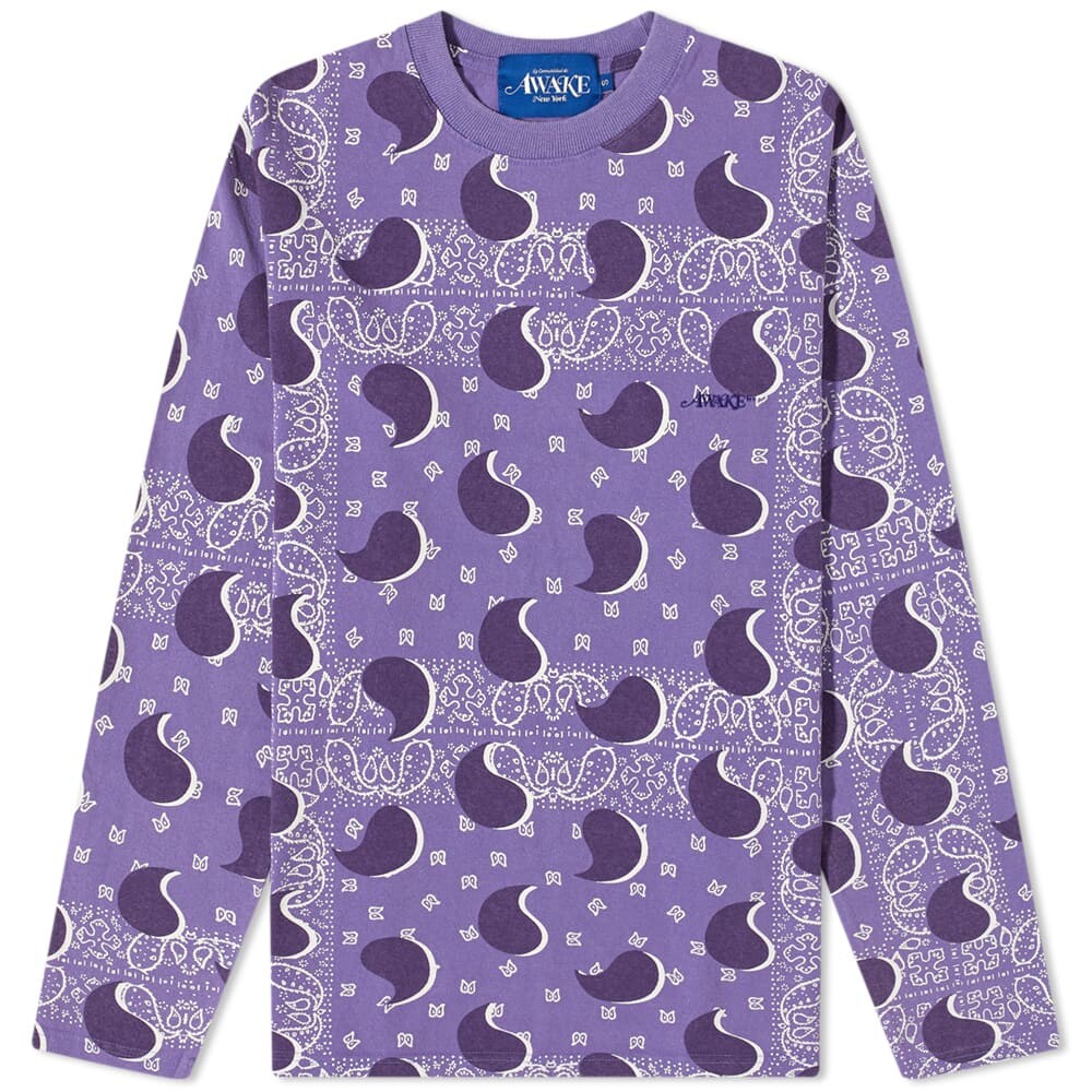 

Футболка Awake NY Long Sleeve Big Paisley Tee, Серый