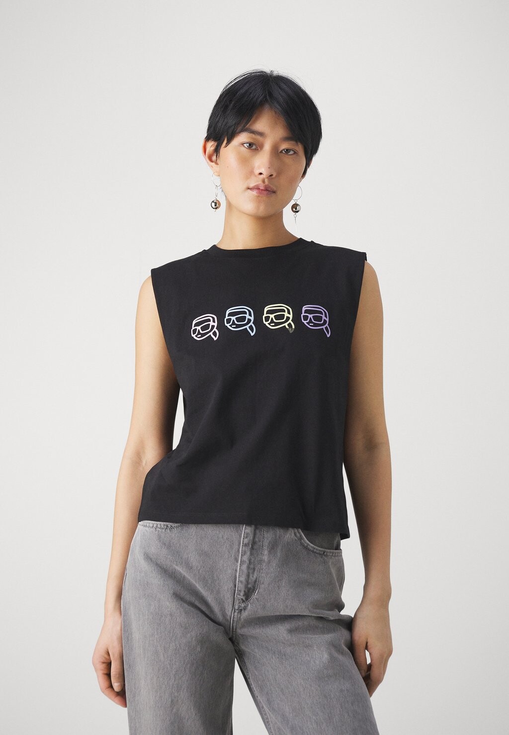 

Топ IKONIK OUTLINE TANK KARL LAGERFELD, черный