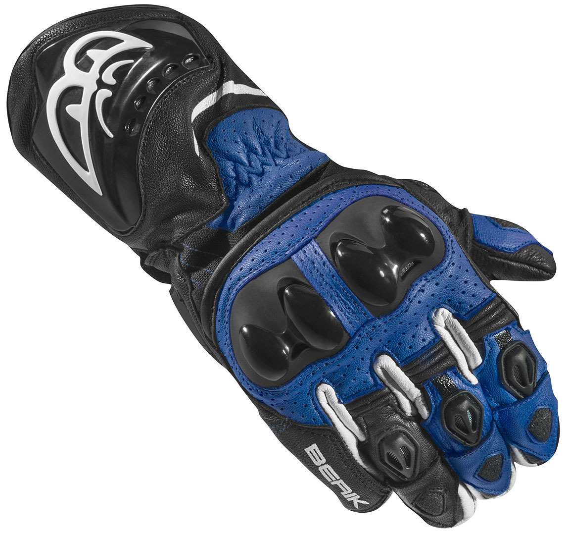 Мотоциклетные перчатки Berik Spa Evo с длинными манжетами, черный/синий мотоциклетные перчатки spa evo berik черный