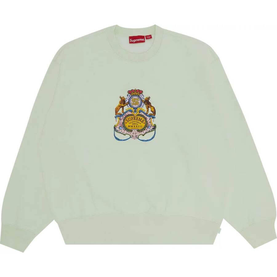 

Толстовка Supreme Crest Crewneck, светло-зеленый