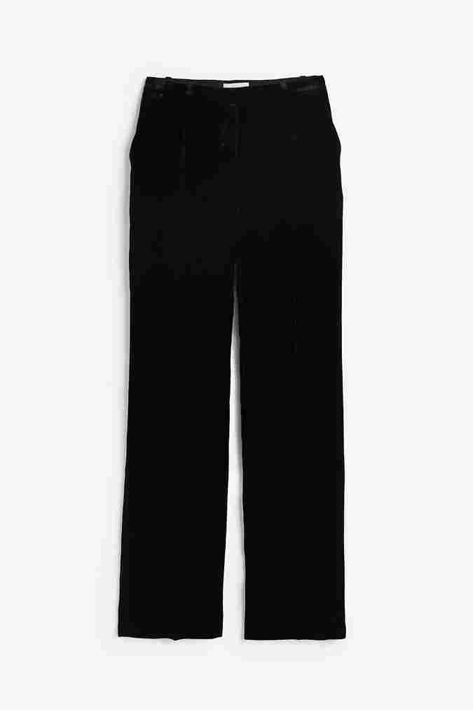 

Брюки H&M Silk-blend Velvet Pants, черный