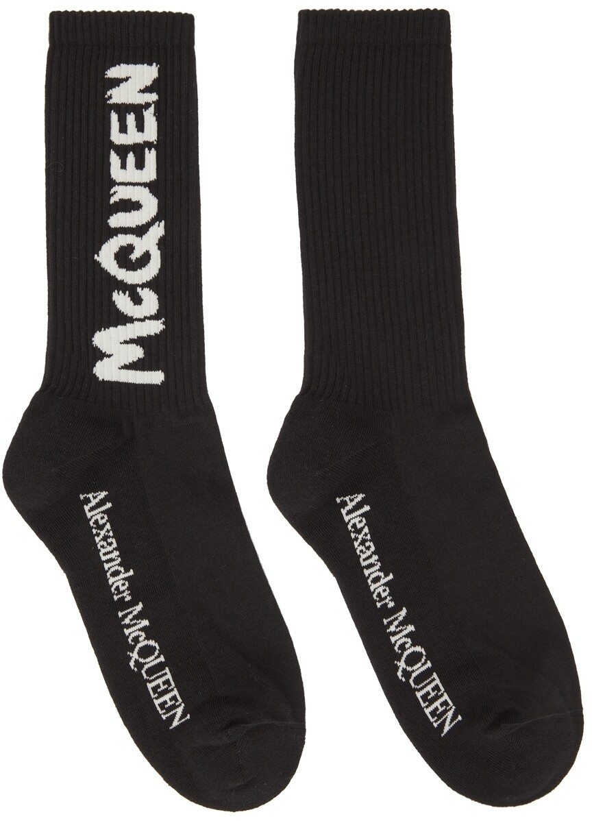 

Черные носки с граффити Alexander McQueen