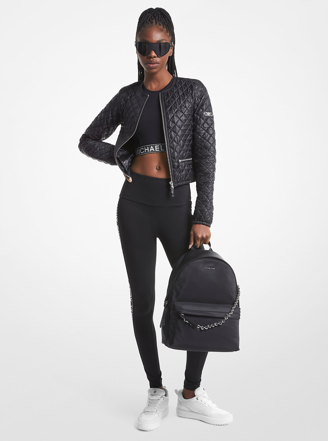 

Куртка Michael Michael Kors Quilted Satin Ciré, черный