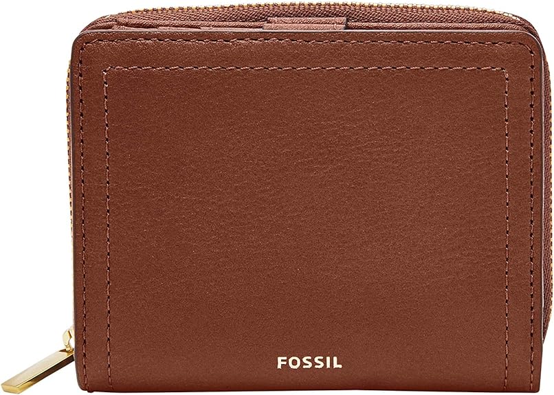 цена Кошелек Fossil Logan Leather RFID-Blocking Mini Multifunction Bifold for Women, коричневый