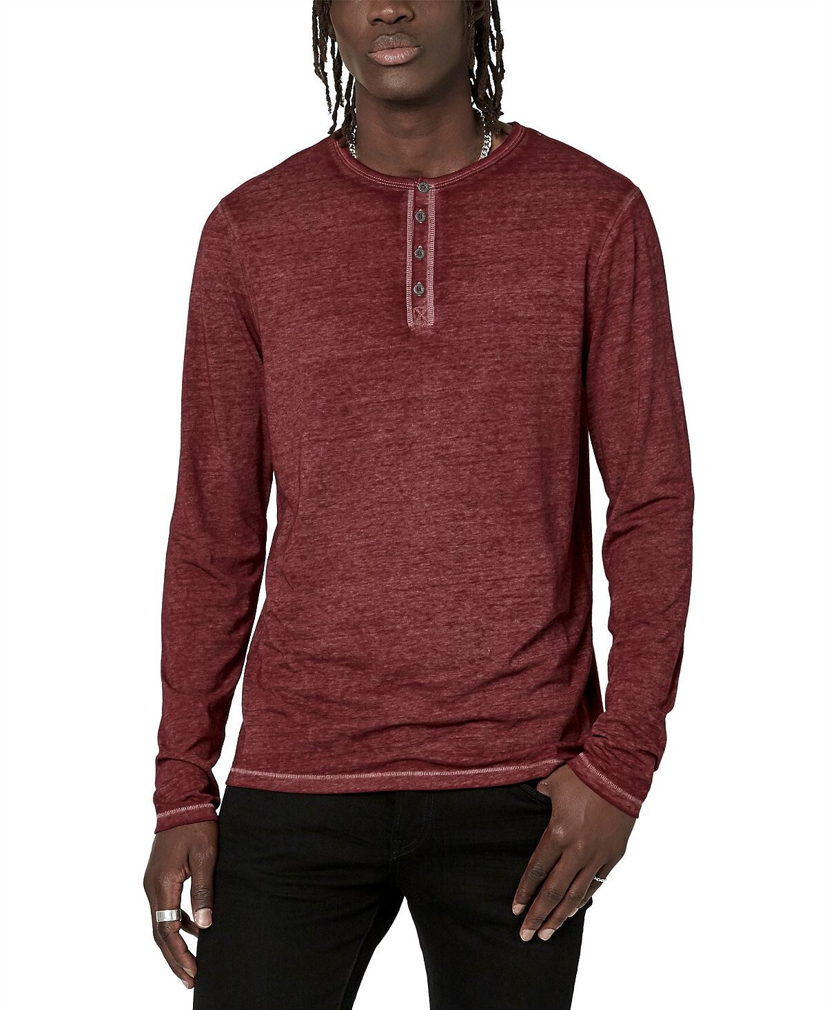 

Мужская футболка с длинным рукавом faded kaduk henley Buffalo David Bitton