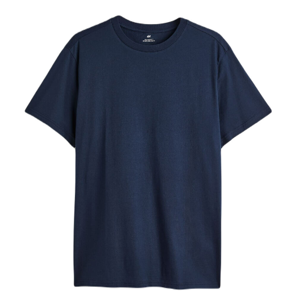 

Футболка H&M Regular Fit Crew-neck, темно-синий