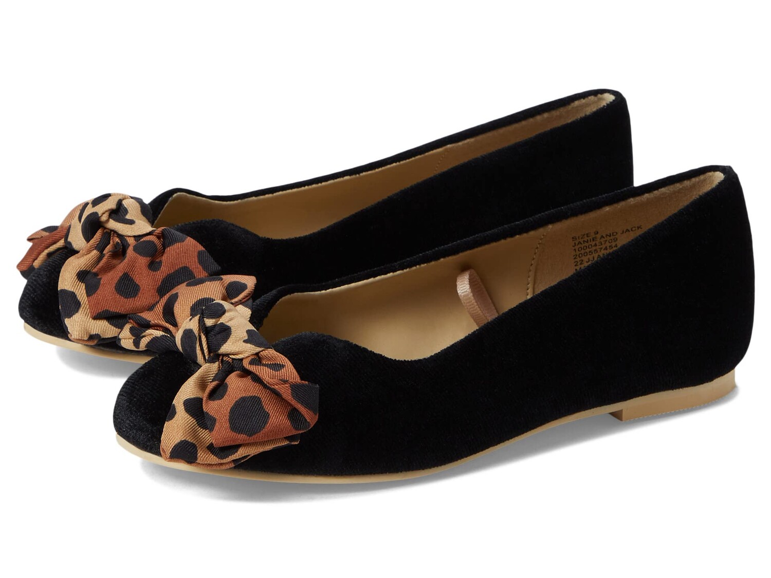 

Обувь на низком каблуке Janie and Jack Leopard Bow Flat (Toddler/Little Kids/Big Kids), мультиколор