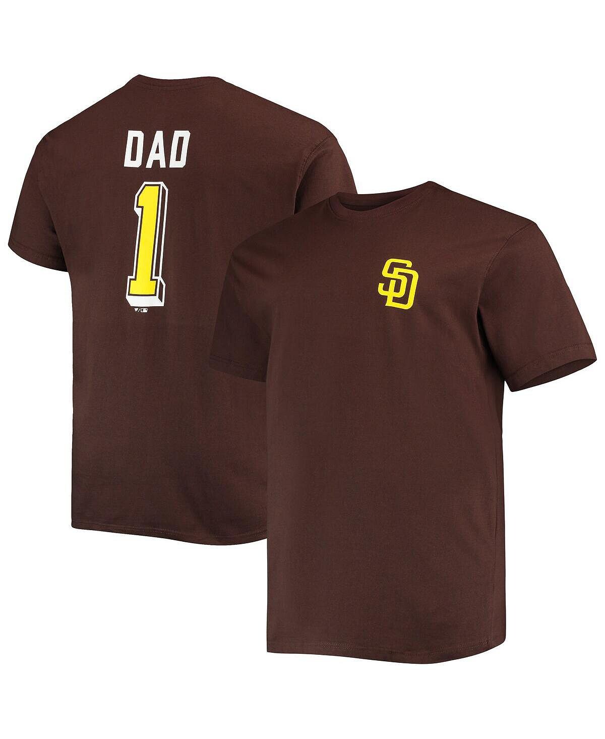 

Мужская коричневая футболка san diego padres big and tall «день отца № 1 для папы» Profile, коричневый