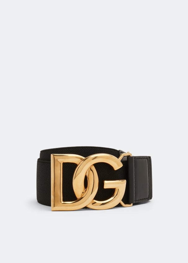 Ремень DOLCE&GABBANA DG stretch belt, черный цена и фото