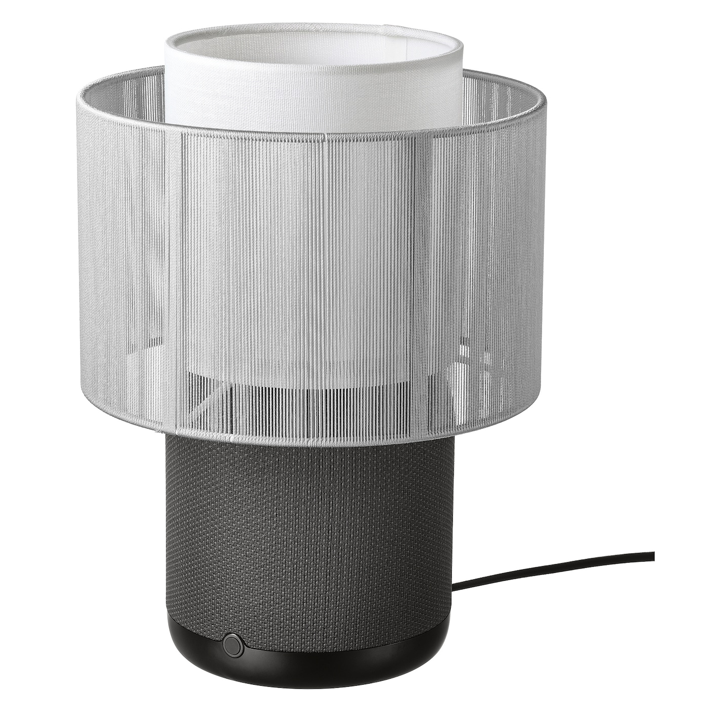 SYMFONISK Спикер-светильник с WiFi, холст, черный/белый IKEA