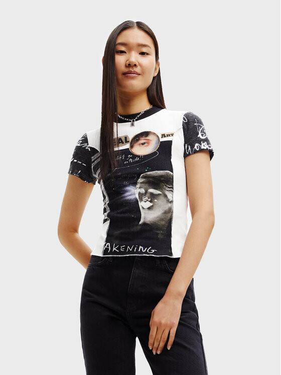 

Футболка узкого кроя Desigual, бежевый