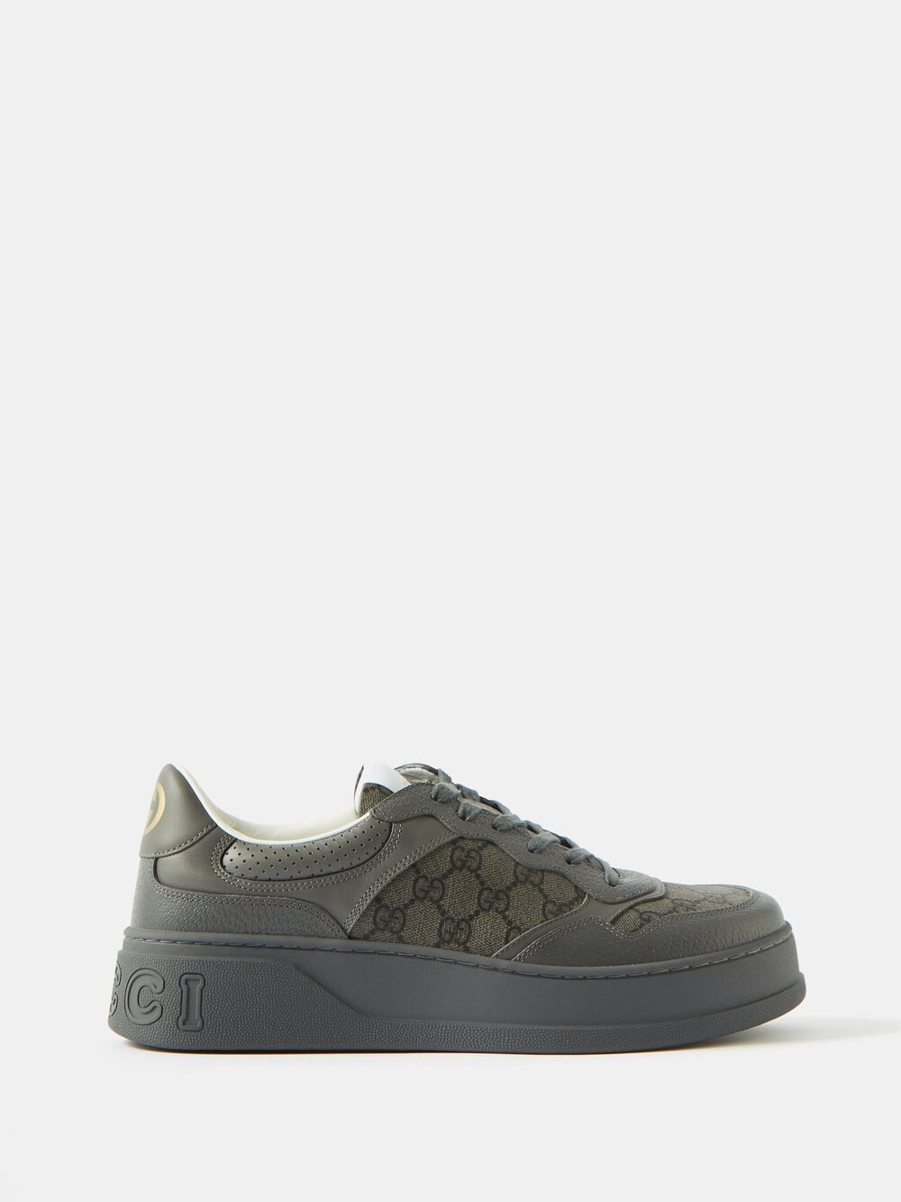 

Gg-supreme и кожаные кроссовки Gucci, серый