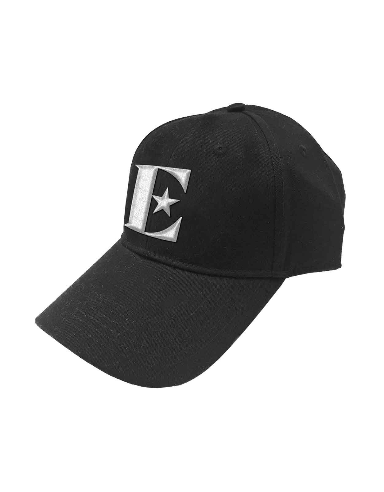 бейсбольная кепка snapback с логотипом q band queen черный Белая бейсболка с логотипом E и ремешком на спине Elton John, черный