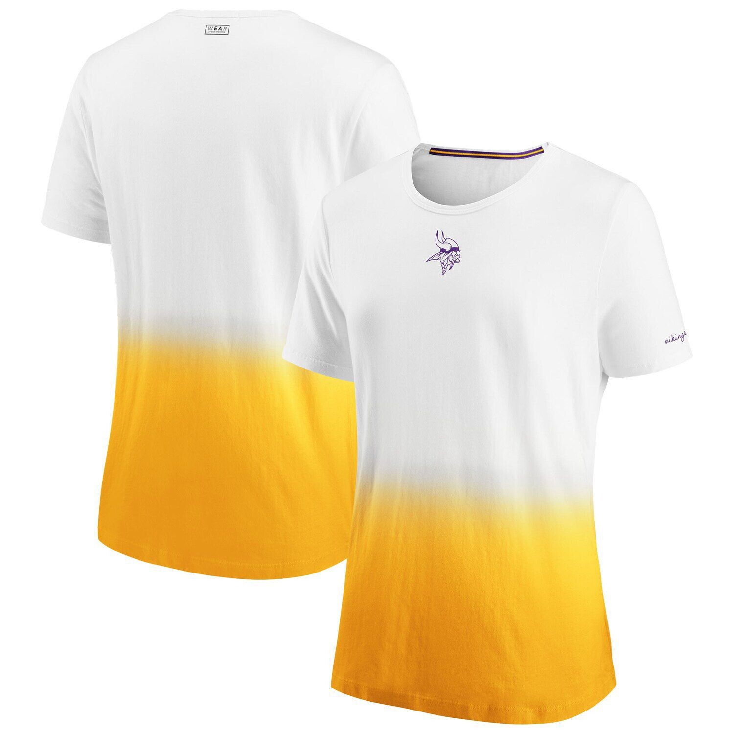 

Женская WEAR By Erin Andrews Белая футболка Minnesota Vikings Dip Dye