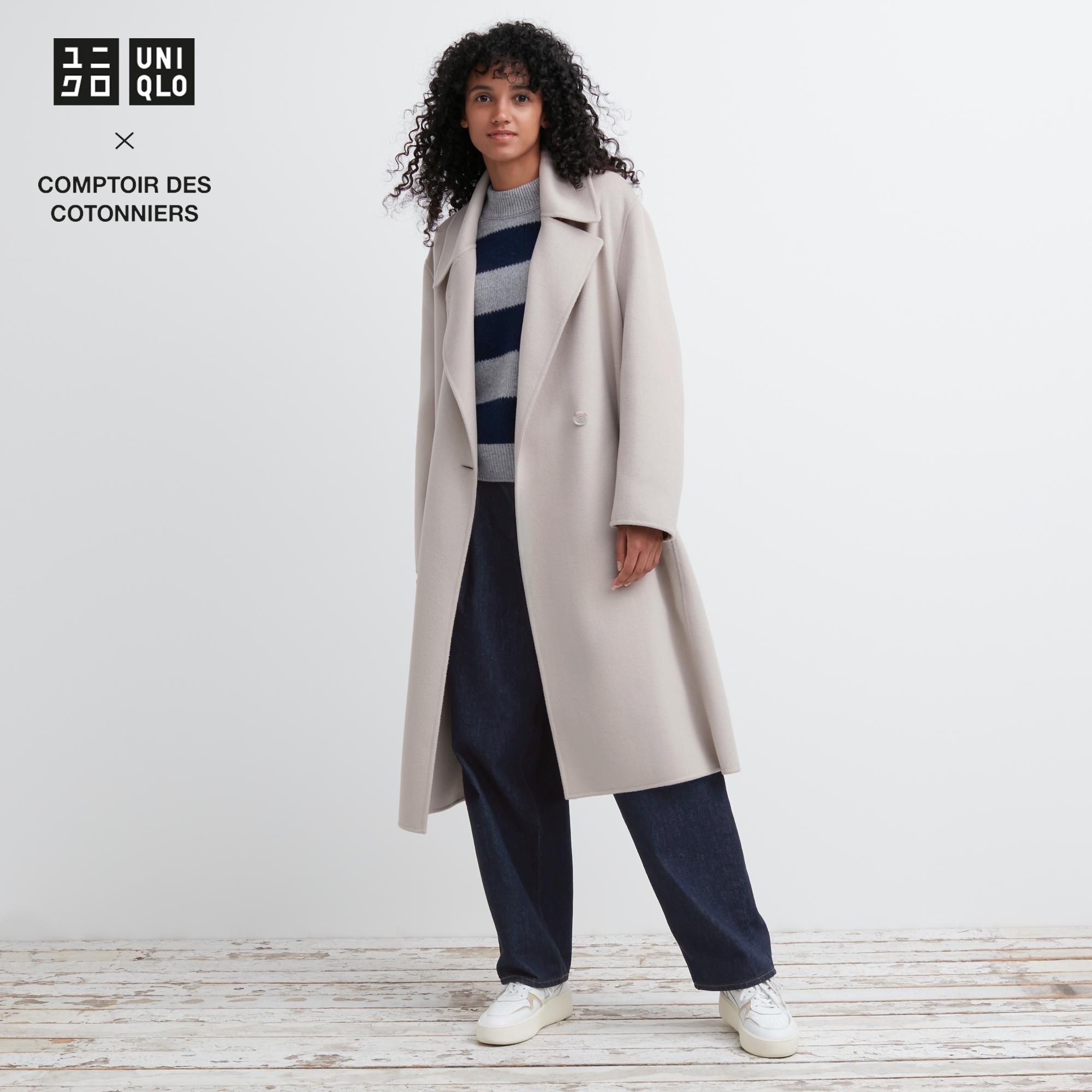 Пальто UNIQLO двусторонее, бежевый