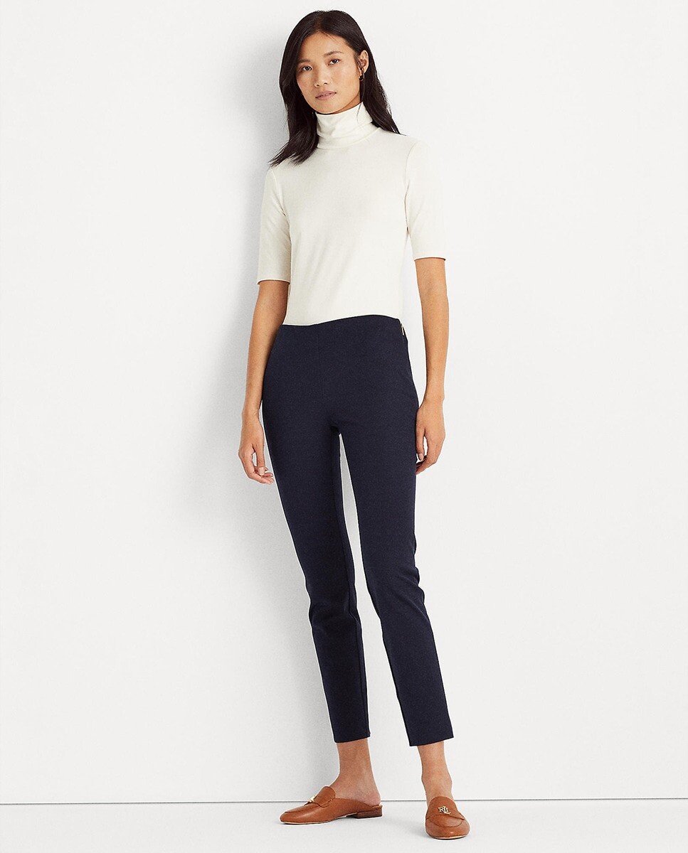 

Однотонные женские узкие брюки Lauren Ralph Lauren, темно-синий