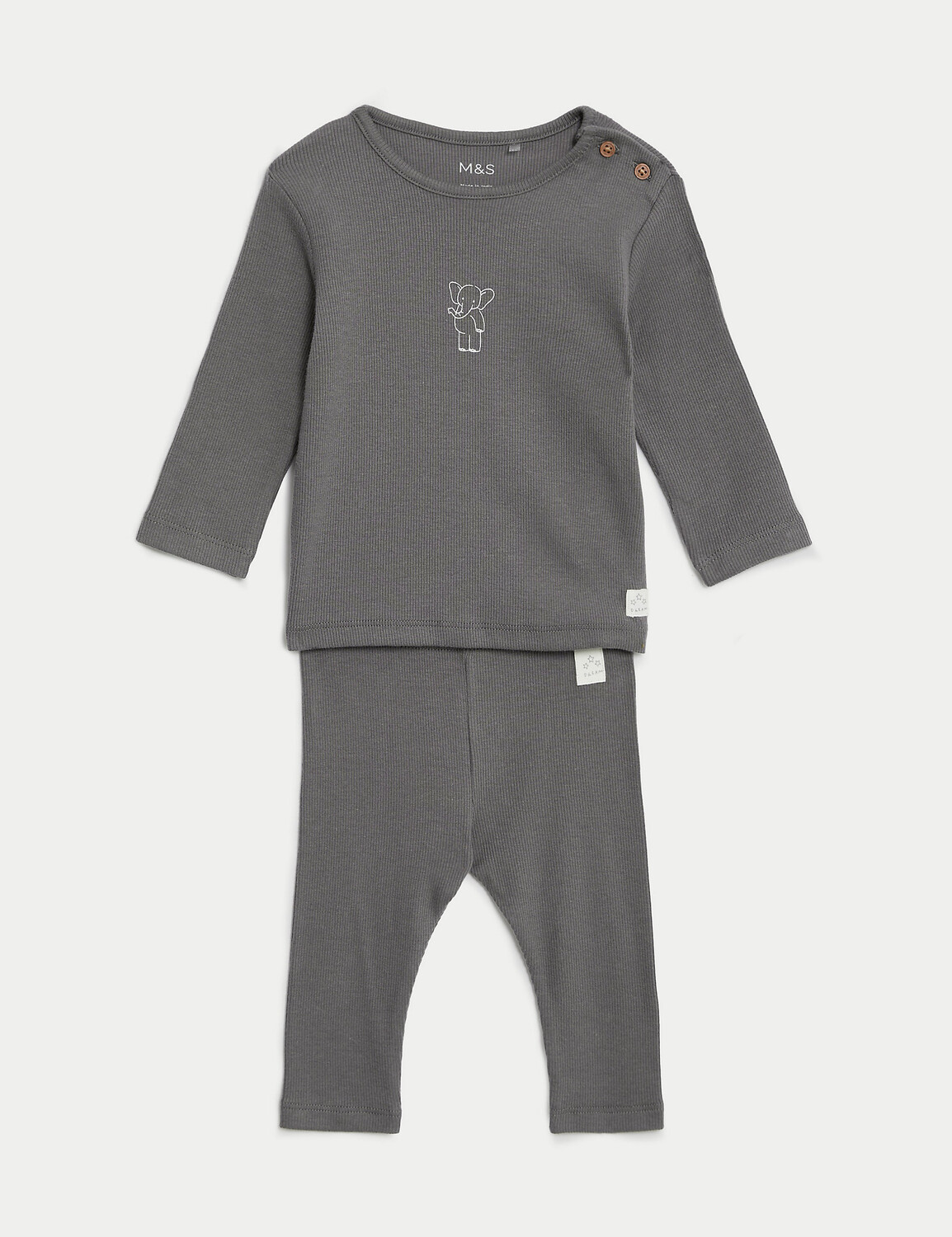 

Костюм слона из 2 предметов из богатого хлопка (0–1 год) Marks & Spencer