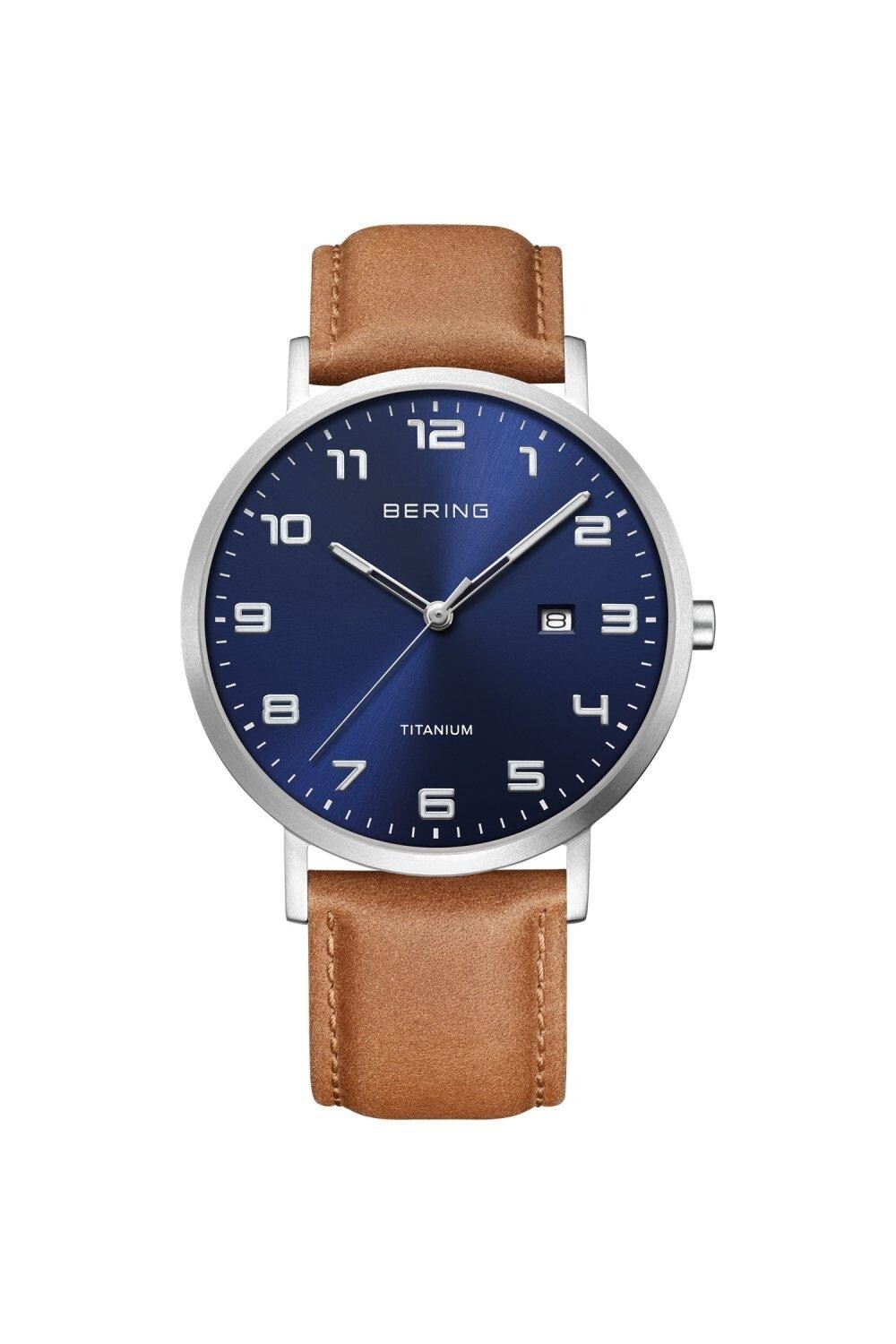 

Титановые классические аналоговые кварцевые часы Titanium - 18640-567 Bering, синий