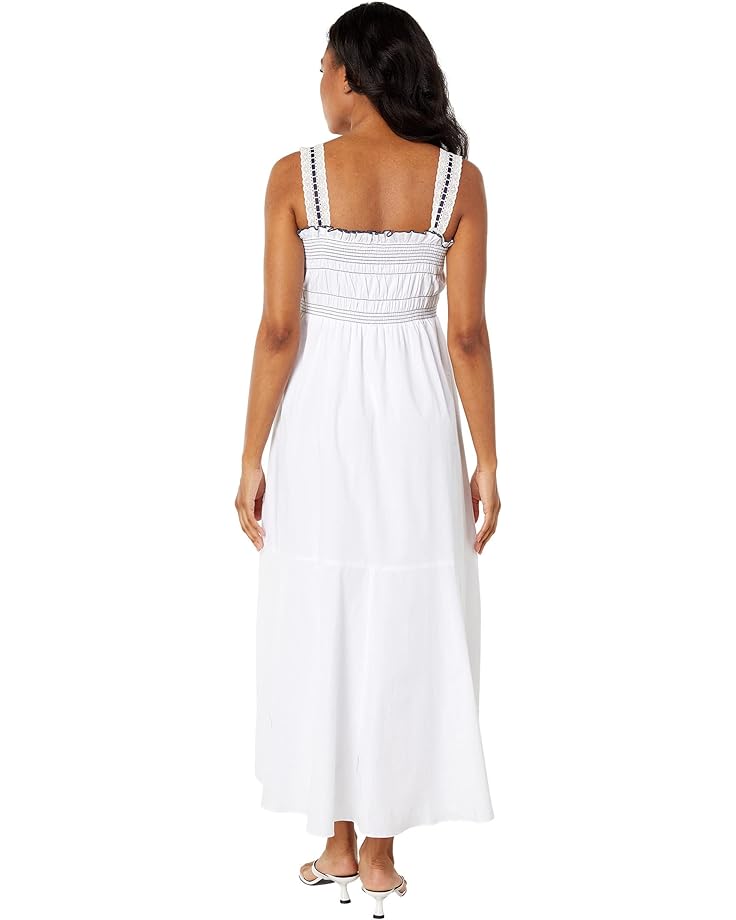 Платье 1.STATE Topstiched Smocked Bodice Maxi Dress, цвет Ultra White цена и фото