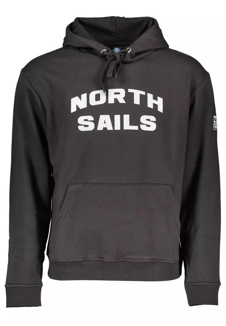 

Хлопковая толстовка с центральным карманом и принтом North Sails, черный