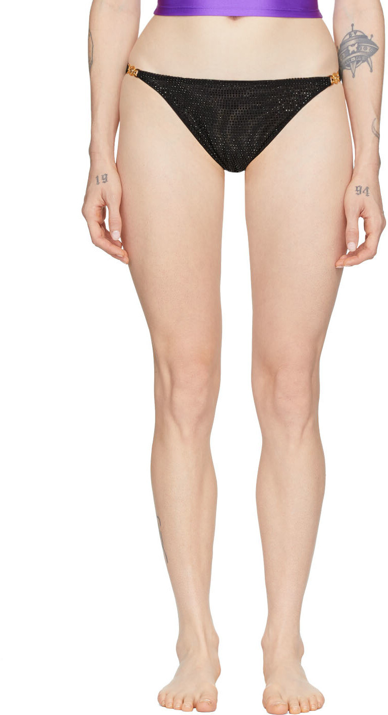 

Черные трусы с кристаллами Versace Underwear