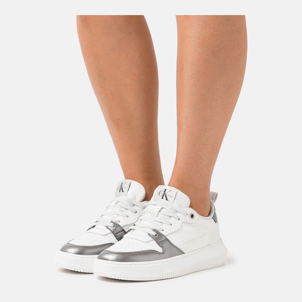

Кроссовки Calvin Klein Jeans Chunky Cupsole Laceup Metallic, white/silver