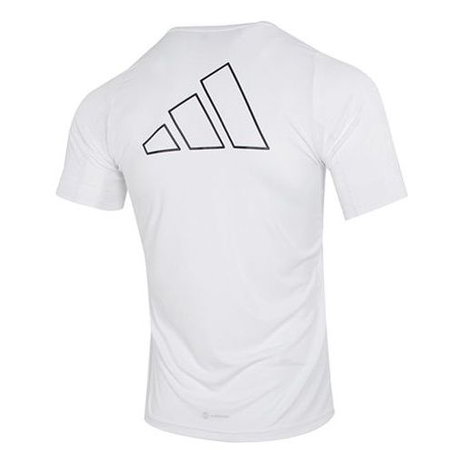Футболка Adidas Rn Icn 3B T Athleisure Casual Sports Large Logo Round Neck Short Sleeve White, Белый