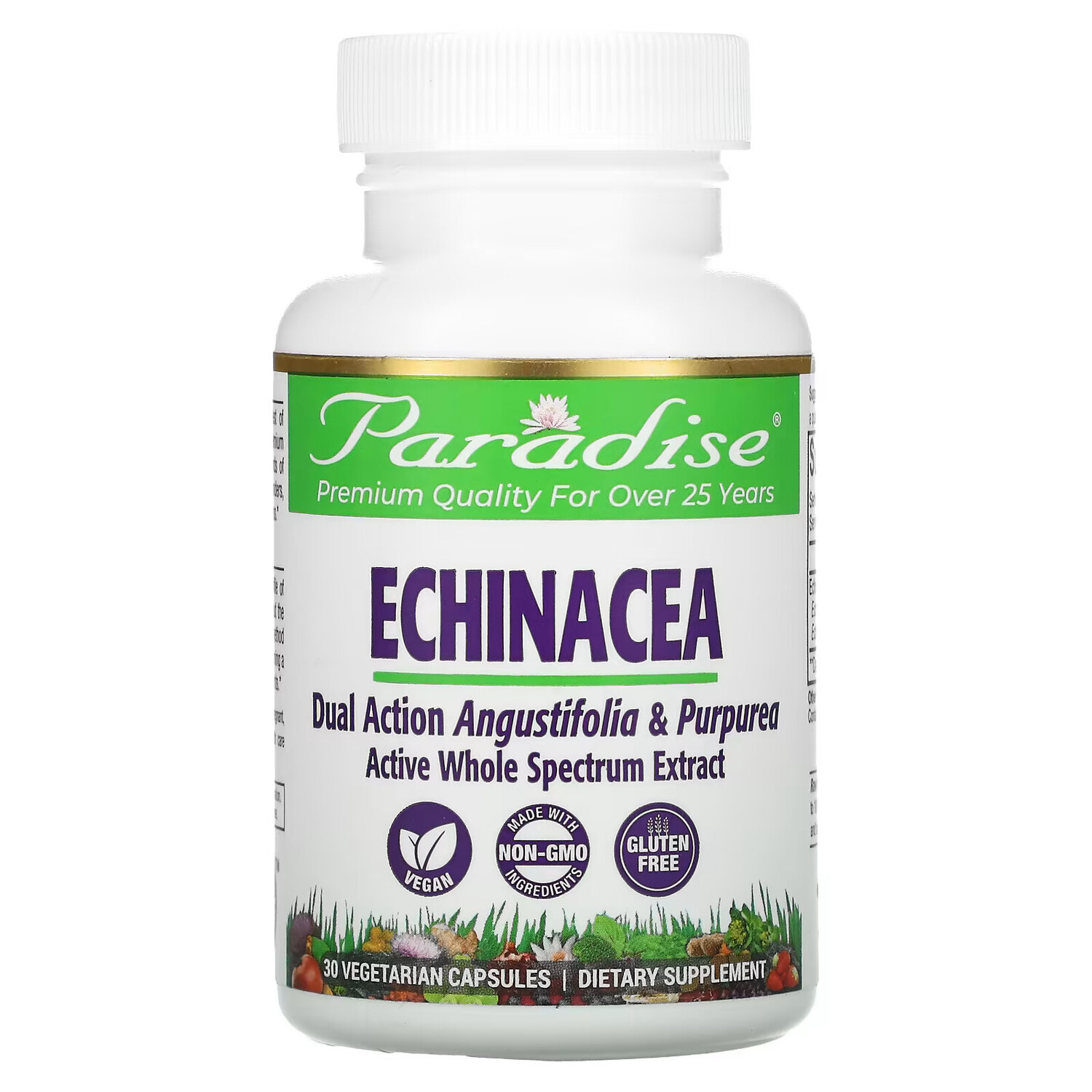 

Paradise Herbs, эхинацея, 30 вегетарианских капсул