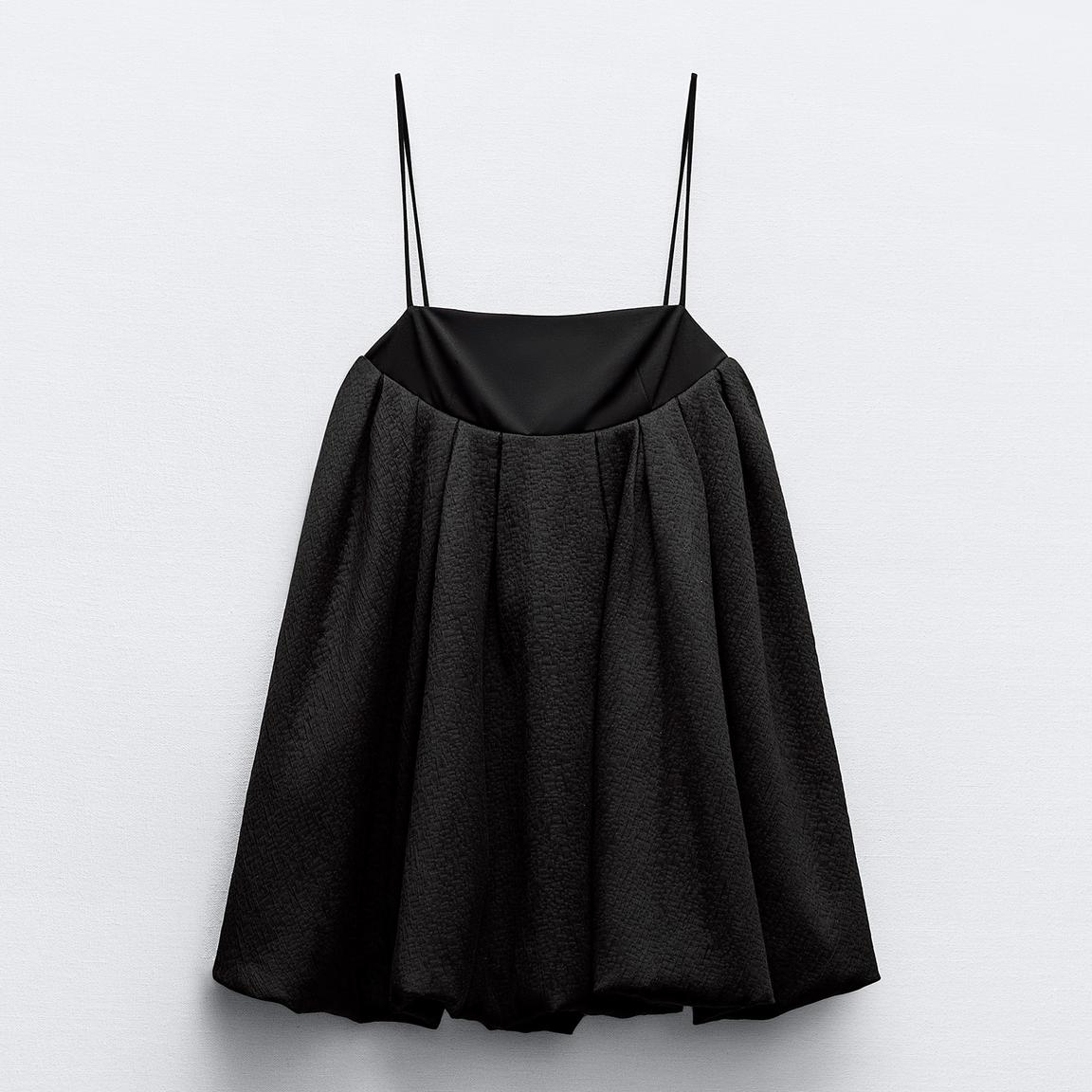 Платье Zara Short Balloon, черный