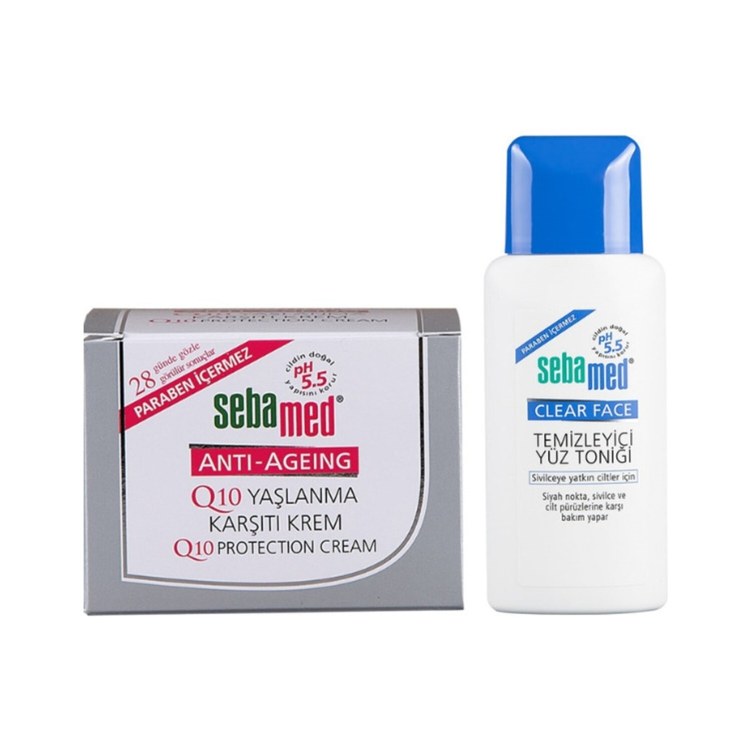 

Антивозрастной крем Q10 Sebamed + Очищающий тоник для лица Clear Face, 150 мл